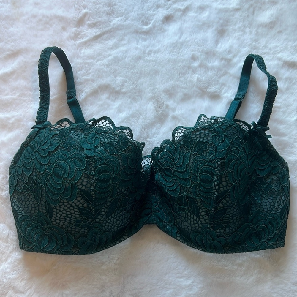 Adore Me Green Floral Bra